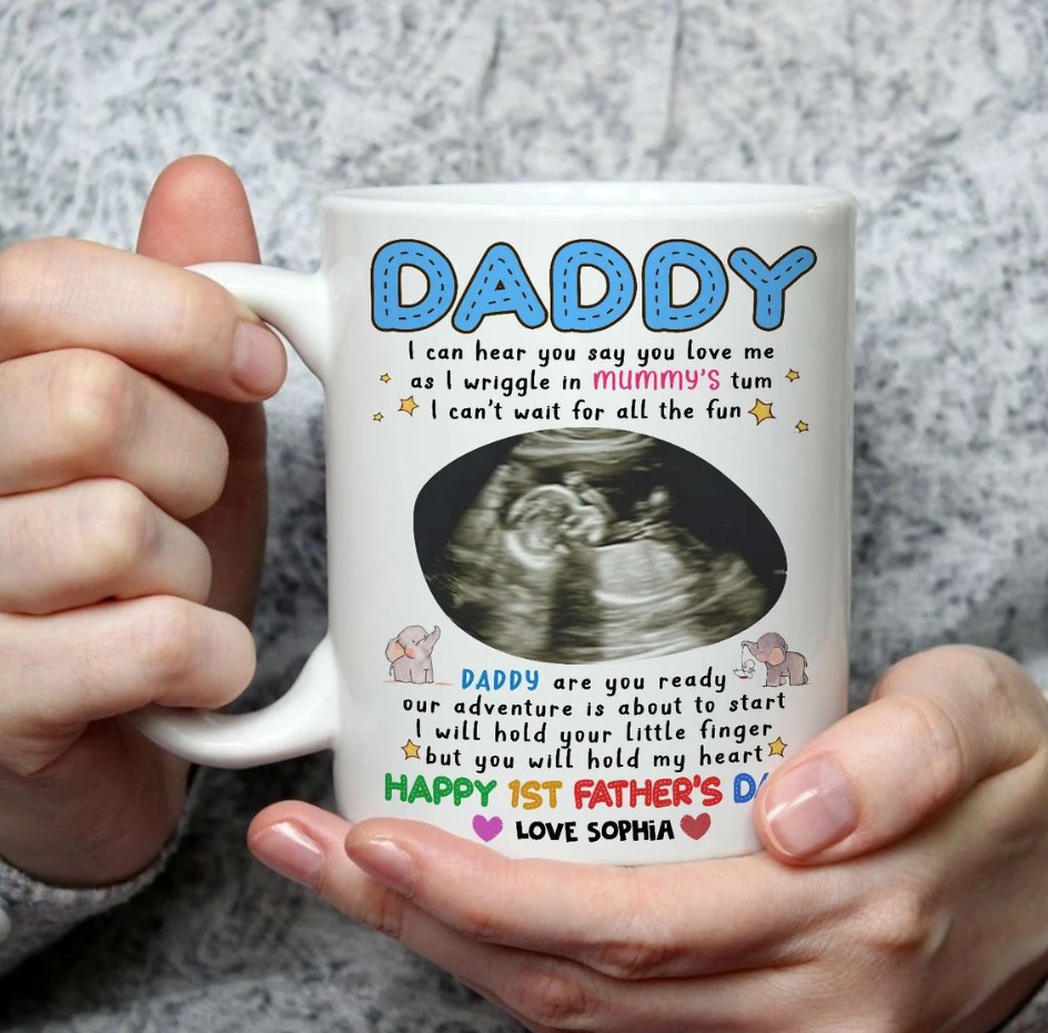 Personalized Happy 1st Fathers Day Mug Custom Mug With Name Kids Fathers Day Gift
